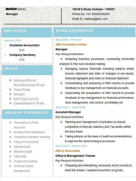 Accounting Resume Templates Microsoft Word Baden W Rttemberg Schulferien