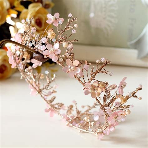 Rose Gold Aesthetic Crown : Charming Decorative Flower Crown – Fairytalecreators | Giblrisbox ...