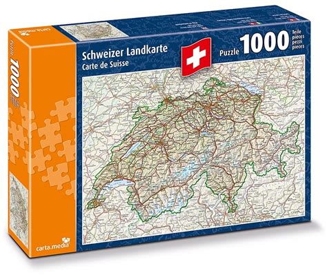 Schweizer Landkarte Puzzle Teile Thali