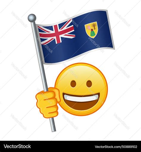 Emoji with turks and caicos flag large size Vector Image