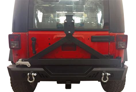 Jeep Rear Bumper Tire Carrier Carbon Steel Black; 2007-2018 Jeep ...