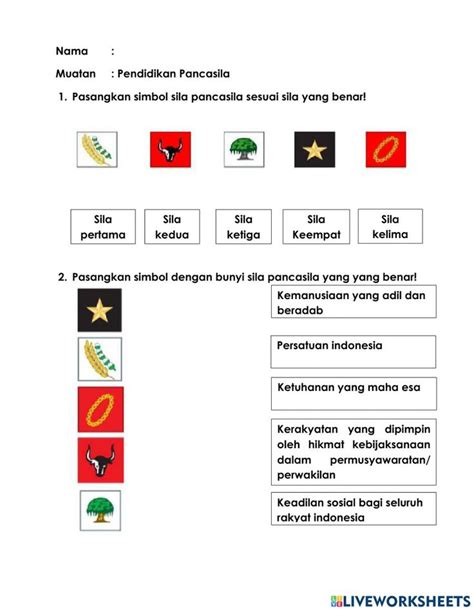 Lkpd Materi Simbol Dan Bunyi Sila Pancasila Kelas Worksheet Hikmat