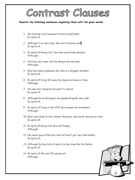 Lesson Clauses Of Contrast Purpose Reason Teletype