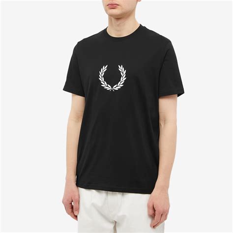 Fred Perry Laurel Wreath T Shirt Black END KR