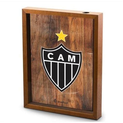 Quadro Decorativo Porta Rolhas Vinho Escudo Atlético Mineiro 40x30cm