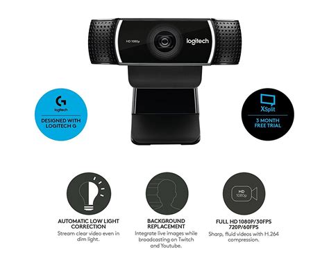 Logitech C922 Pro Stream Webcam 1080p Camera For Hd Video Streaming And Recording 97855124296 Ebay