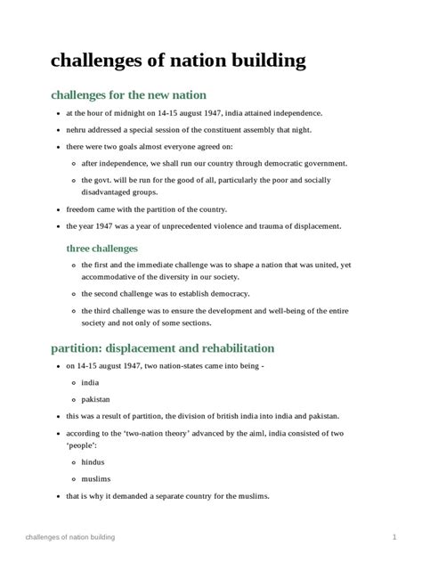 Challenges of Nation Building | PDF