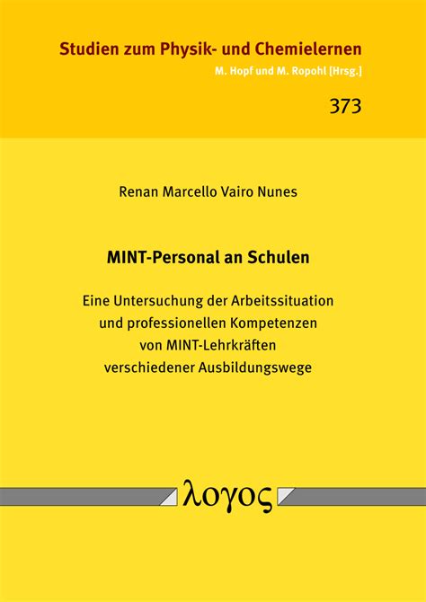 Pdf Mint Personal An Schulen Eine Untersuchung Der Arbeitssituation