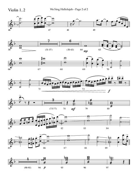 We Sing Hallelujah Choral Anthem Satb Violin Sheet Music Pdf Lifeway