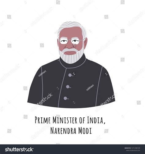 April 2019 Vector Portrait Narendra Modi Stock Vector Royalty Free