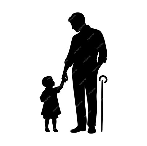 Premium Vector Father And Son Happy Fathers Day Silhouette Vector