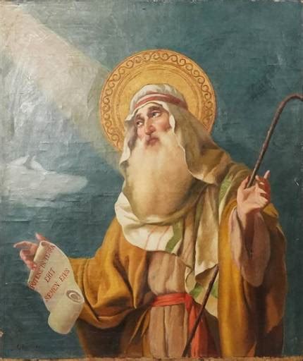 Antique Portrait Oil Painting Of Moses, Torah / Old