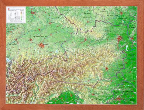 3D Raised Relief Map Lake Lucerne Georelief GbR Made In Germany