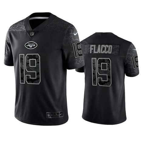 Joe Flacco 19 New York Jets Black Reflective Limited Jersey - Men ...