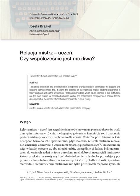 PDF Relacja mistrz uczeń Czy współcześnie jest możliwa