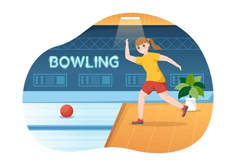 Bowling Game Illustration With Pins Balls And Scoreboards In A Sport