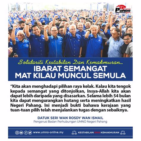 Solidariti Kestabilan Dan Kemakmuran Ibarat Semangat Mat Kilau Muncul