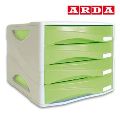 Bloc De Rangement ARDA Smile 4 Tiroirs Gris Vert ALL WHAT OFFICE NEEDS