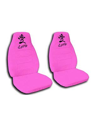 Hot Pink Heart Flames Car Seat Covers