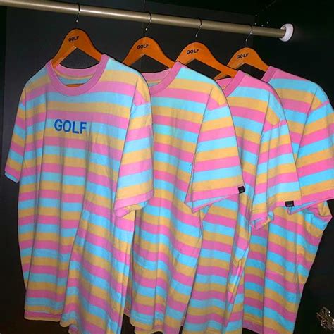 Golf Wang Bimmer Tee Three Color Stripe LOGO T Shirt Tyler The Creator