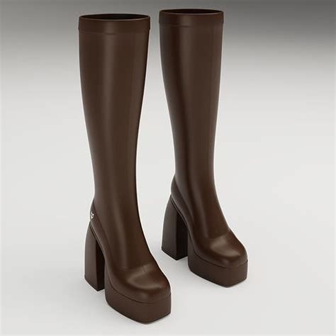 D Model Naked Wolfe Boots Brown VR AR Low Poly CGTrader