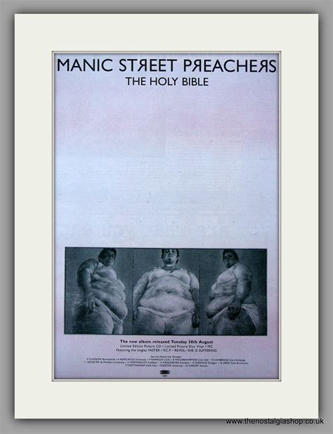 Manic Street Preachers The Holy Bible Original Vintage Advert 1994 The Nostalgia Shop