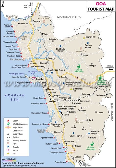 Detailed Map Of Goa - Fayre Jenilee