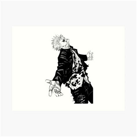 Feral Crazy Satoru Gojo From Jujutsu Kaisen Anime Art Print For Sale