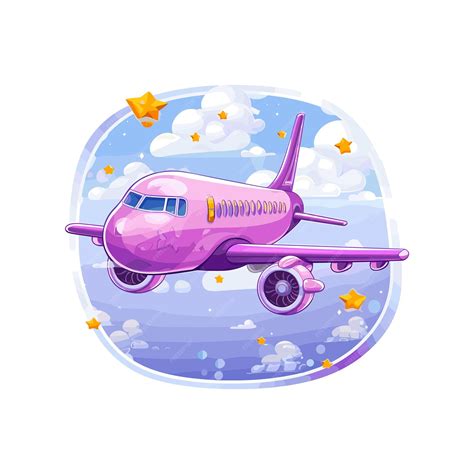 Premium Vector A Cute Purple Airplane Flying With A Big White Sign