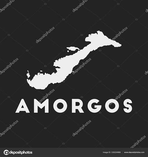 Amorgos Icon Island Map On Dark Background Stylish Amorgos Map With