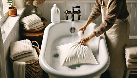 how to clean pillows in bathtub