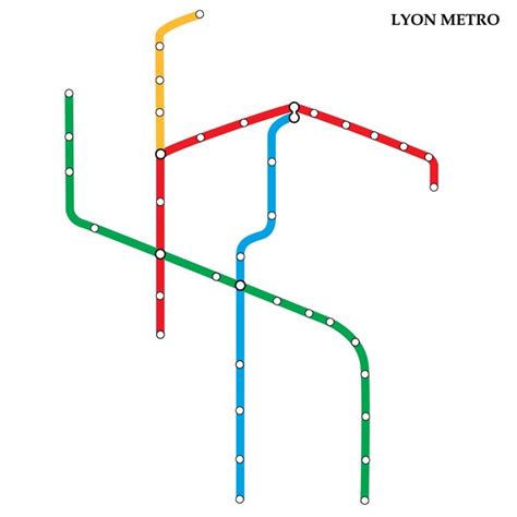 Plan Du M Tro De Lyon Vecteur Premium