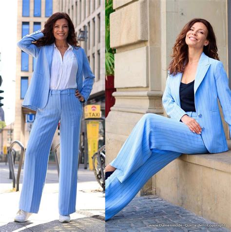 Damen Outfits Zweiteiler I Linie Business Hosenanzug Elegant In