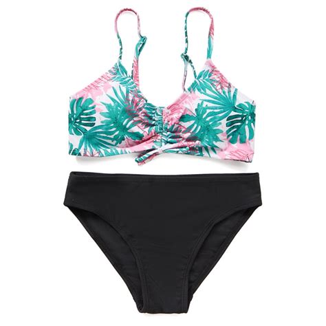 LYMAYTER Girls Two Piece Swimsuits Bikini Bathing Suit Summer Casual Bikini Bathing Suits