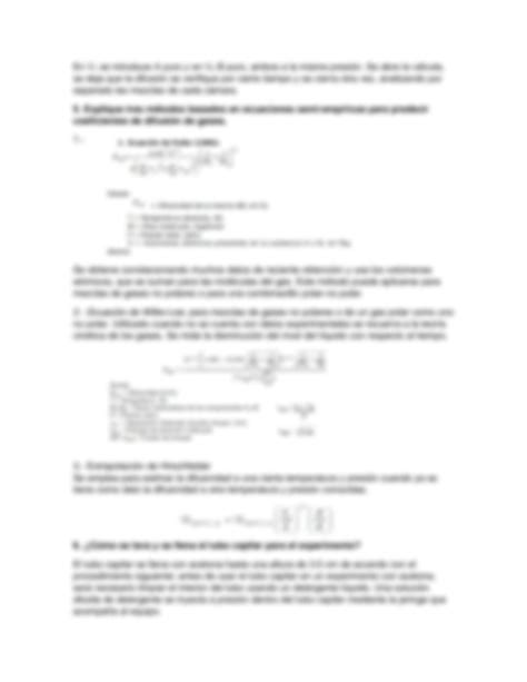 Solution Pre Determinaci N Experimental Del Coeficiente De Difusi N