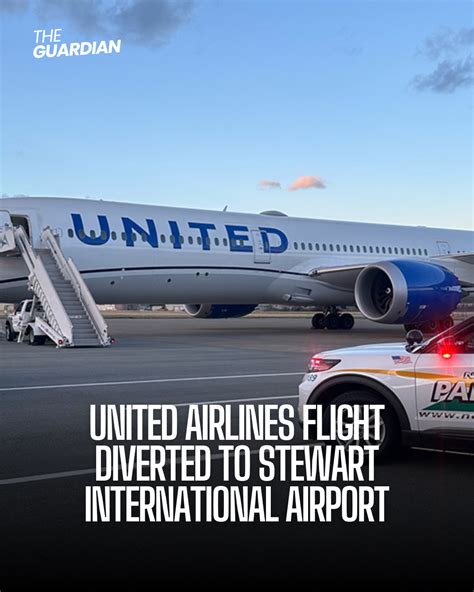 United Airlines Flight Diverted To Stewart International Airport USA