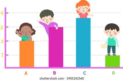 Illustration Kids On Colorful Bar Graph Stock Vector (Royalty Free ...