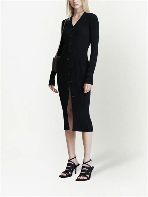 Dion Lee Ribbed Knit Cotton Blend Dress Black Farfetch