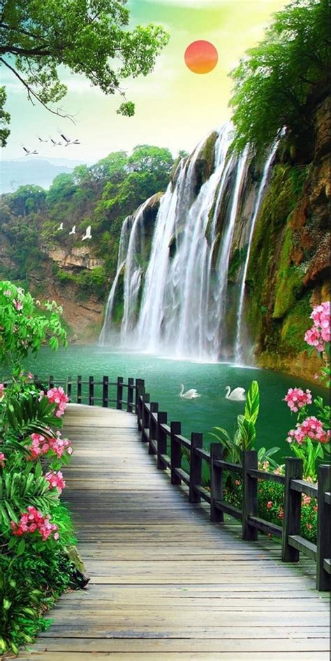 Beautiful Waterfall Scenery Wallpapers