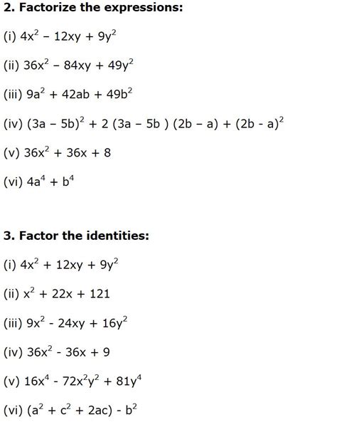 Grade 10 Factorisation Worksheet