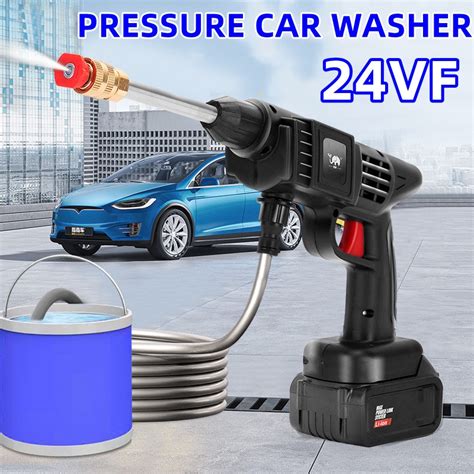 Portable Cordless High Pressure Car Washer Spray Gun 300w 24v Motor Washing Cleaner Shopee