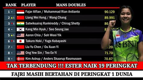 TERBARU DAFTAR RANKING BWF SETELAH TURNAMEN CHINA OPEN 2023 YouTube