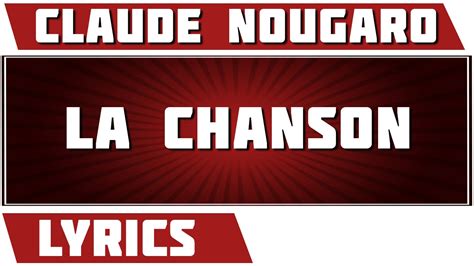 La Chanson Claude Nougaro Paroles YouTube