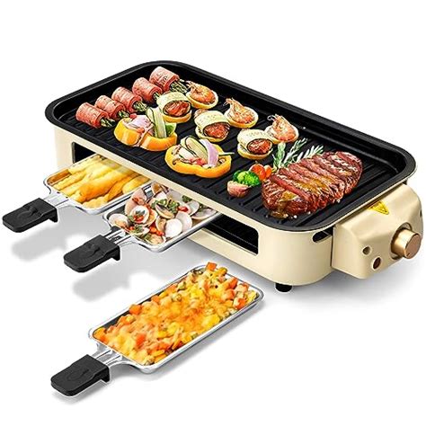 SUEWRITE Electric Smokeless Indoor Grill, Electric Grill Non-Stick ...