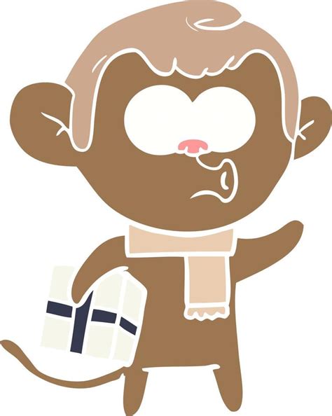 flat color style cartoon christmas monkey 12168541 Vector Art at Vecteezy