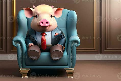 Pig in Suit Office Generative AI 25522710 Stock Photo at Vecteezy