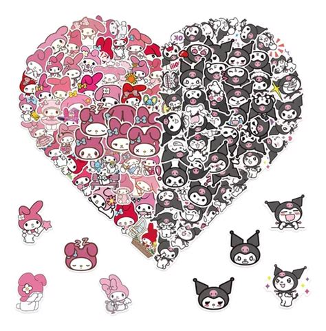 100 Pegatinas My Melody Y Kuromi Para Niños Lindas Pegatina Meses