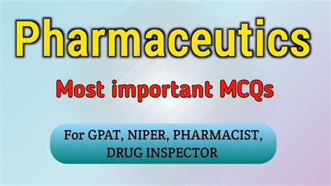 Pharmaceutics Gpat 2023 Questions Mcqs From Pharmaceutics Coarse