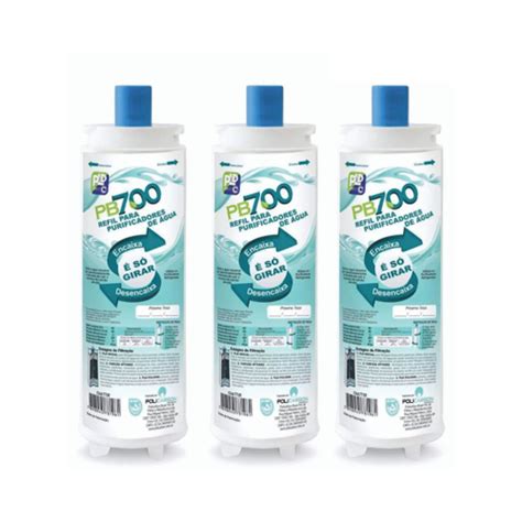 Kit X3 Refil Filtro Purificador Água Masterfrio Rótulo Azul Bico 22 5mm