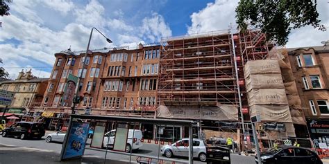 Redpath Construction Scaffolding Coming Down At Camphill Gate Glasgow